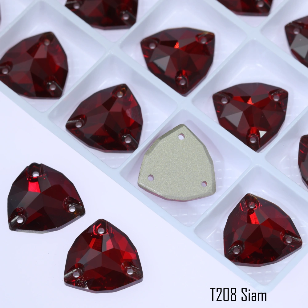 Triangle Sew on Stone Moonlight Glass Crystal Dazzling Hotfix Flatback Sewing Colorful Rhinestones For DIY Garment Clothes Bags