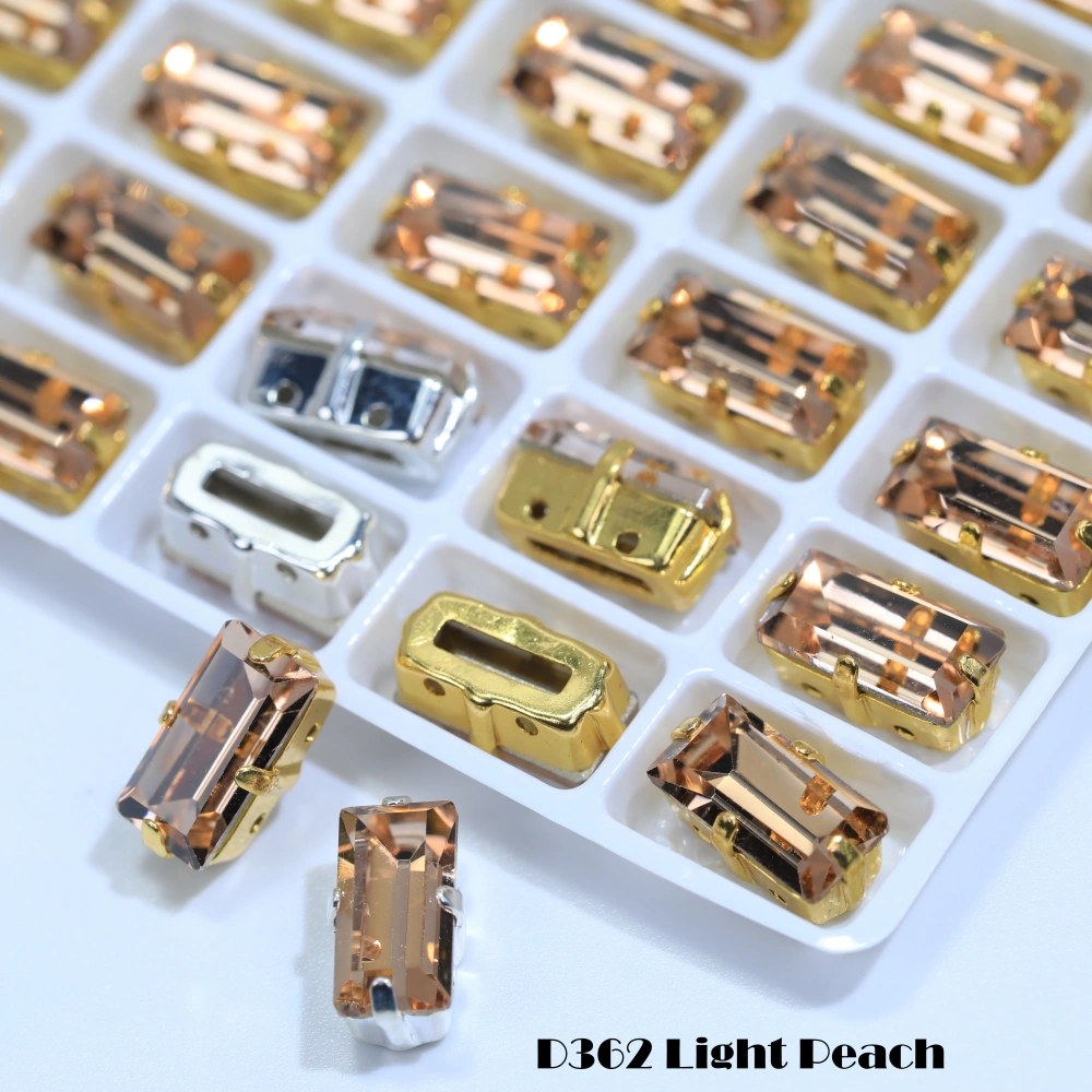 Top Quality Color Glass Crystal Baguette Rectangle Pointed Back Sew on Claw Rhinestones Shiny Fancy Loose Stones DIY Garment bag
