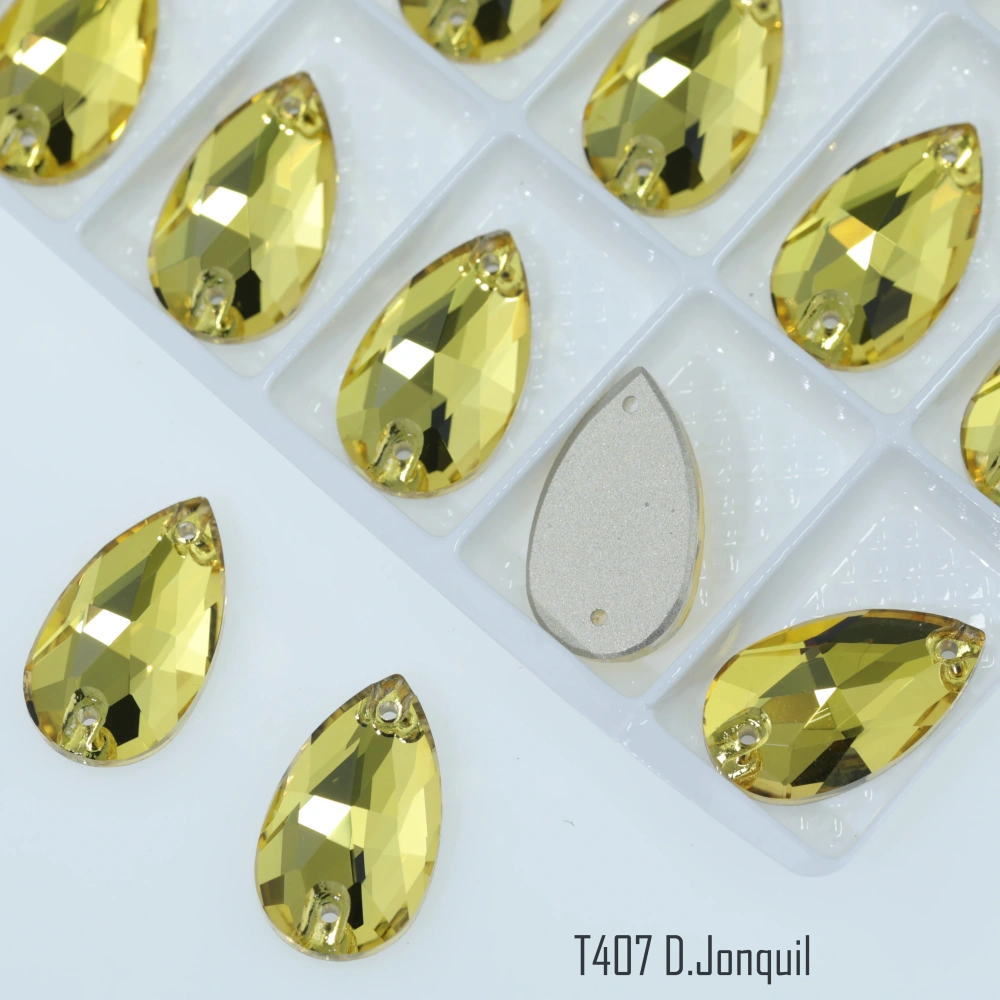 Drop Rhinestone Teardrop Sew On Rhinestone Flatback Crystal Glass Strass Sewing Stones For Clothes Decoration Top Quality Rose