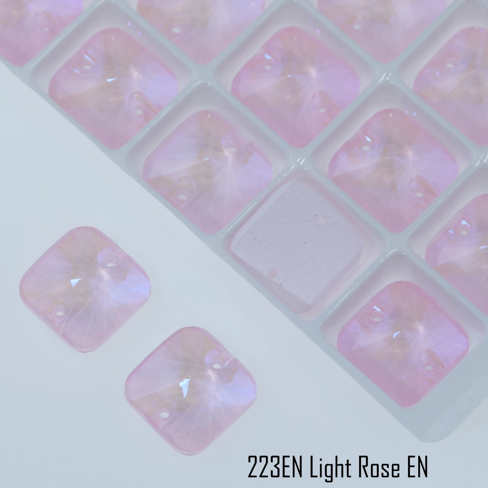 Luminous Square Flatback Sew-on Rhinestones Rovoli Top Quality Glass Crystal Paint Effect for Garment Bags Clothes Wedding Dress