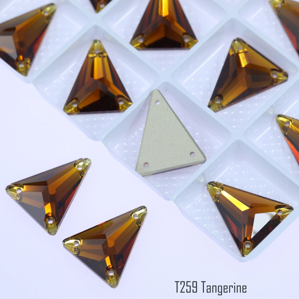 Sparkling Sewing Rhinestones Normal Color Slim Triangle Sew-on Stone 3271 Premium Grade Glass Crystal for DIY Crafts Bags Shoes