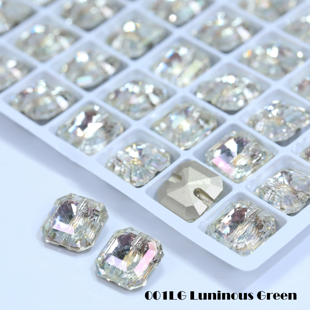 Princess Square Cross Hole Buttons High-Quality Glass Crystal Buttons for DIY Garment Decoration & Handicraft Making