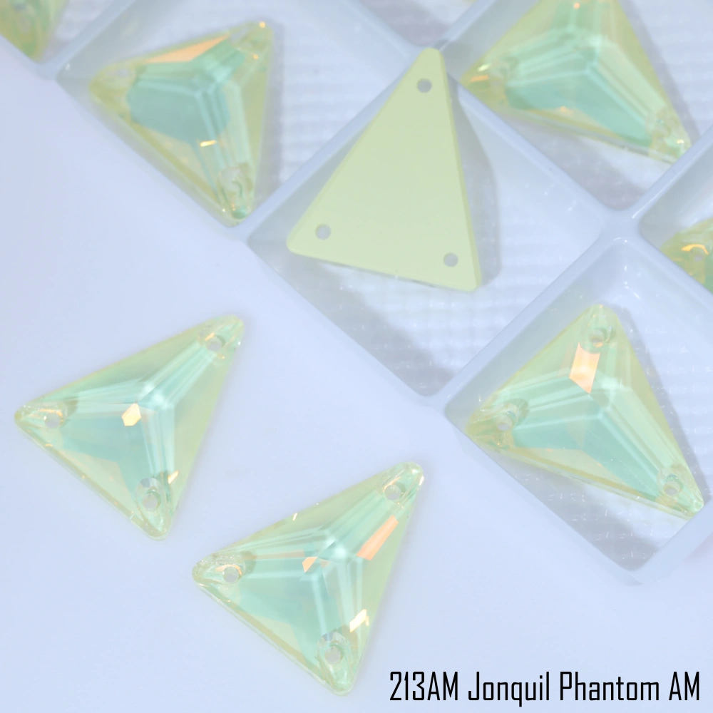 Slim Triangle Sew-on Stone Crystal Paint Effect AM EN Glass Sewing Rhinestone For Clothing Wedding Dress Sparkling Fancy Sewing
