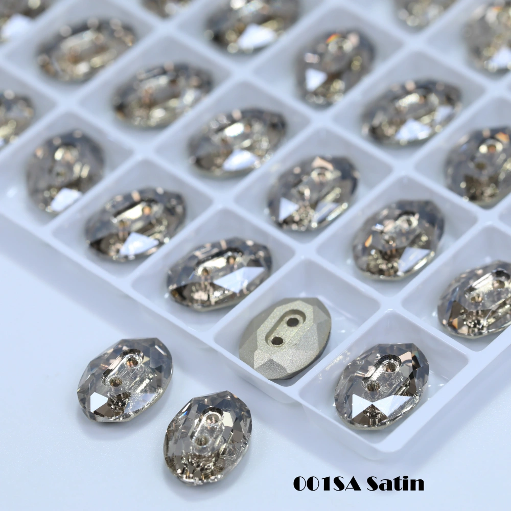 Normal Color Rhinestones Oval Buttons Stone-Design Version Superior Glass Crystal Sparkling Fancy DIY Wedding Dress Accessories
