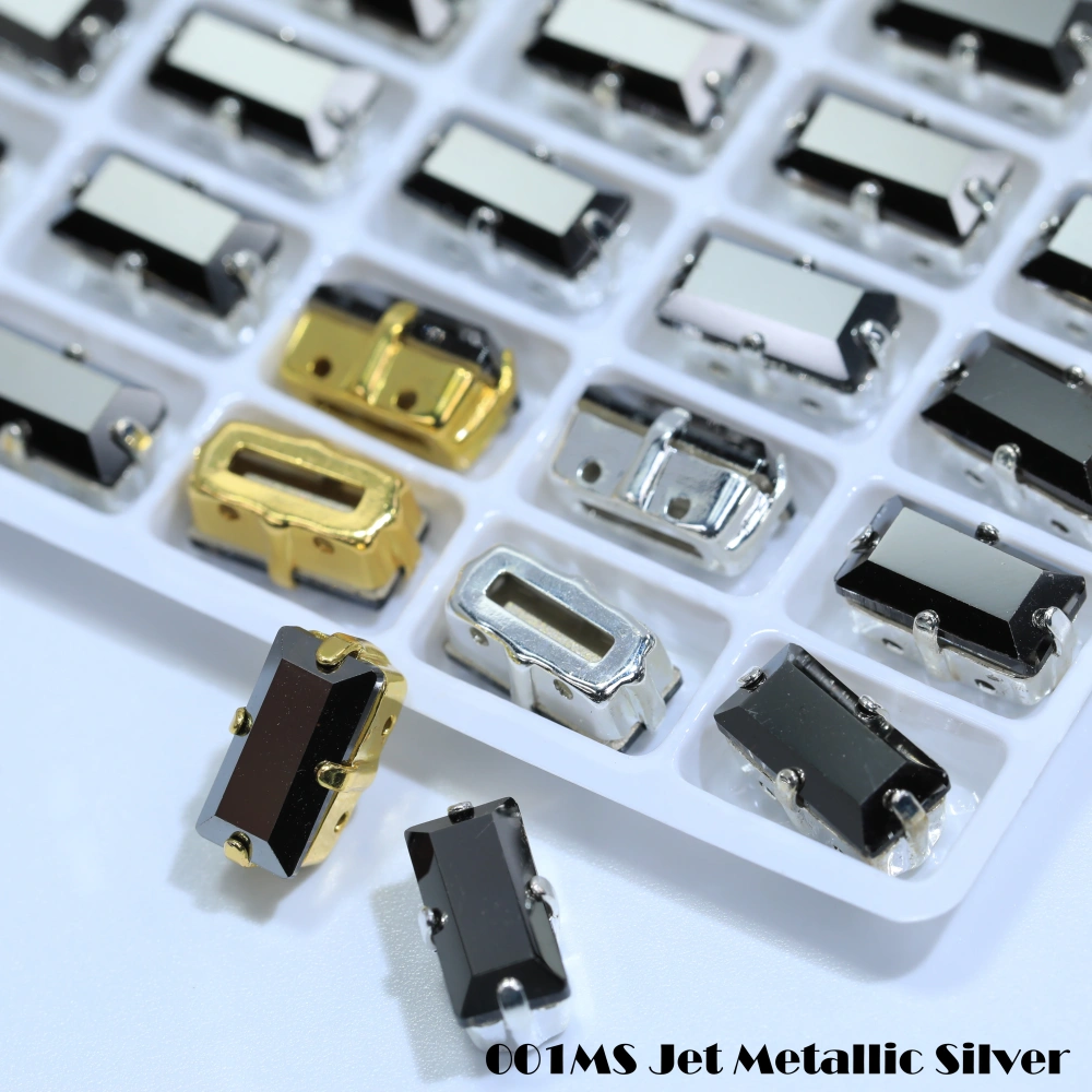 Top Quality White Plated Glass Crystal Baguette Rectangle Pointed Back Sewon law Rhinestones Shiny Fancy Loose Stones AB GL DIY