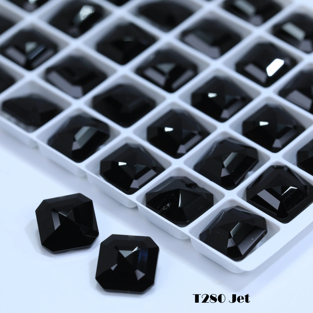 Princess Square Cross Hole Buttons High-Quality Glass Crystal Buttons for DIY Garment Decoration & Handicraft Making