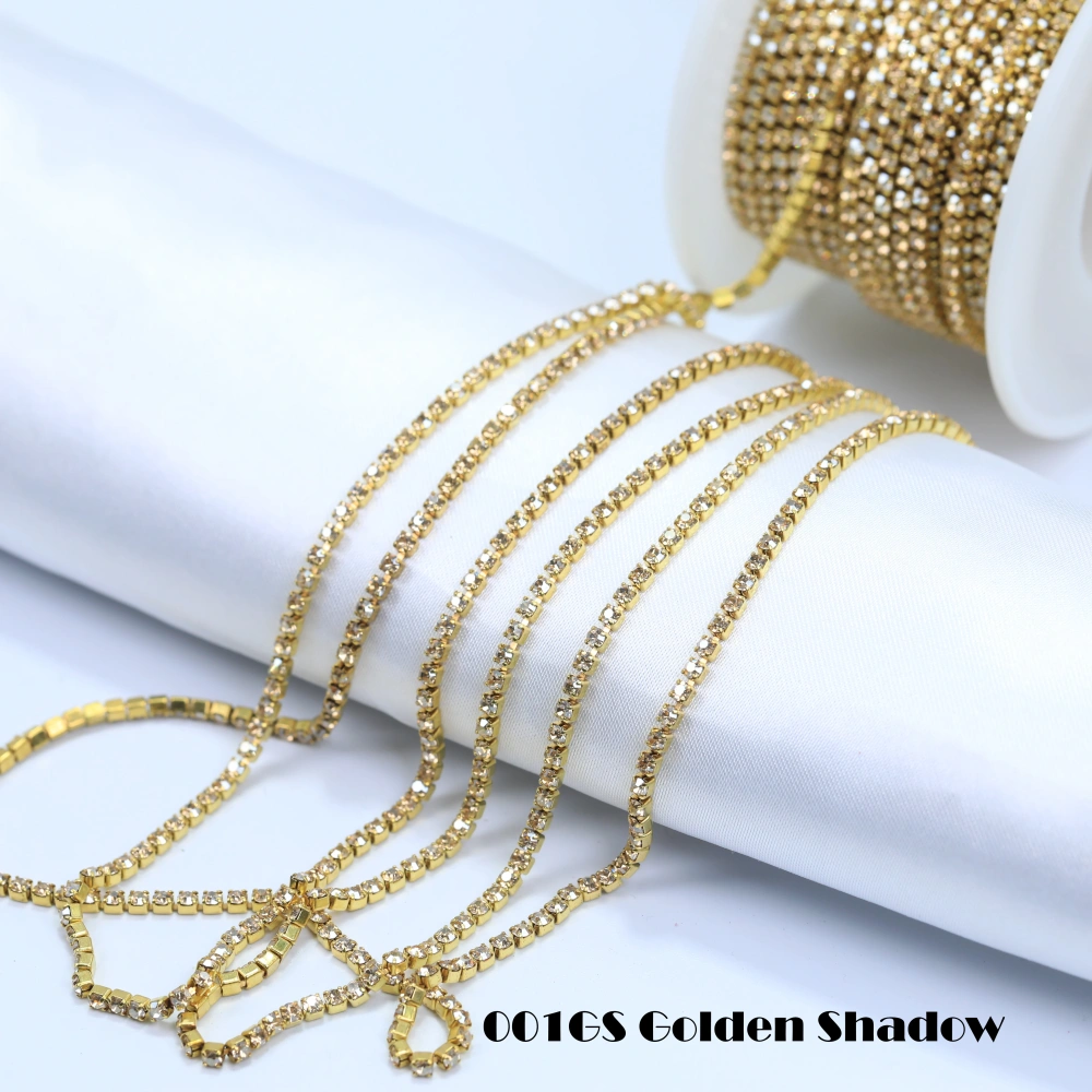 Round Crystal Rhinestone Claw Chain Sparkling AB Color Gold/Silver Plated DIY Jewelry Wedding Dress Shoes Bags Crafts Decoration