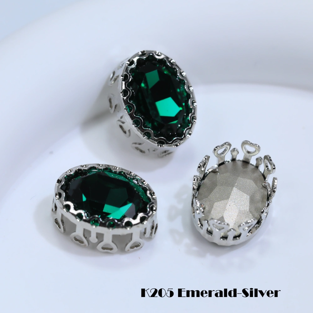 Oval Bird Nest Claw Drill Rhinestones Sharp Bottom Fancy Gemstone Shiny Crystal Sew On Stone For DIY Clothing Jewelry Accessorie