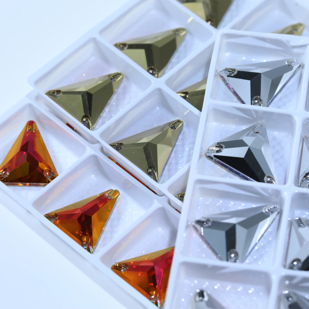 Sparkling Sewing Rhinestones Normal Color Slim Triangle Sew-on Stone 3271 Premium Grade Glass Crystal for DIY Crafts Bags Shoes