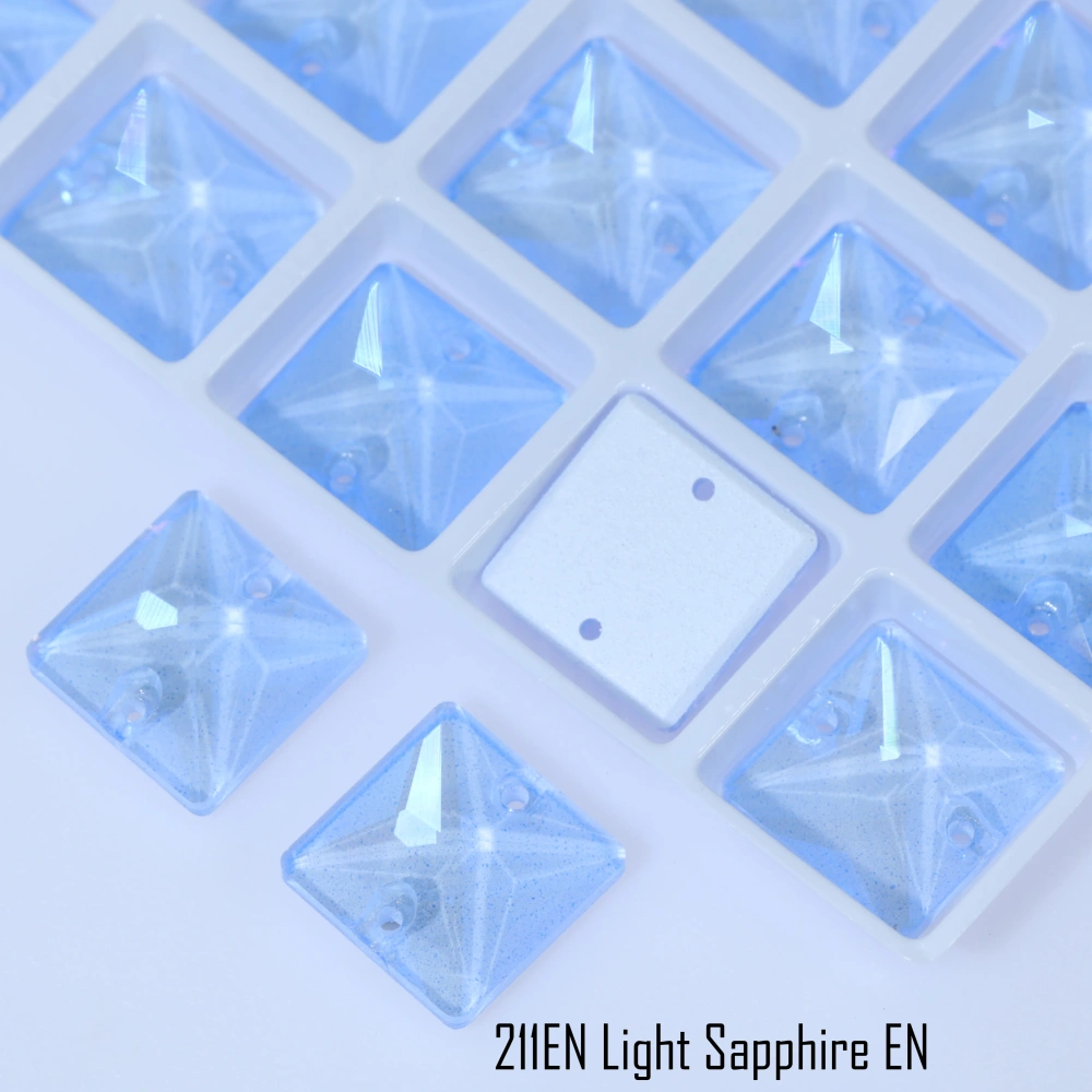Luminous Square Sew-on Stone Crystal Paint Effect Top Grade Rectangle Glass Crystal Rhinestones Sparkling for Clothing Shoes bag