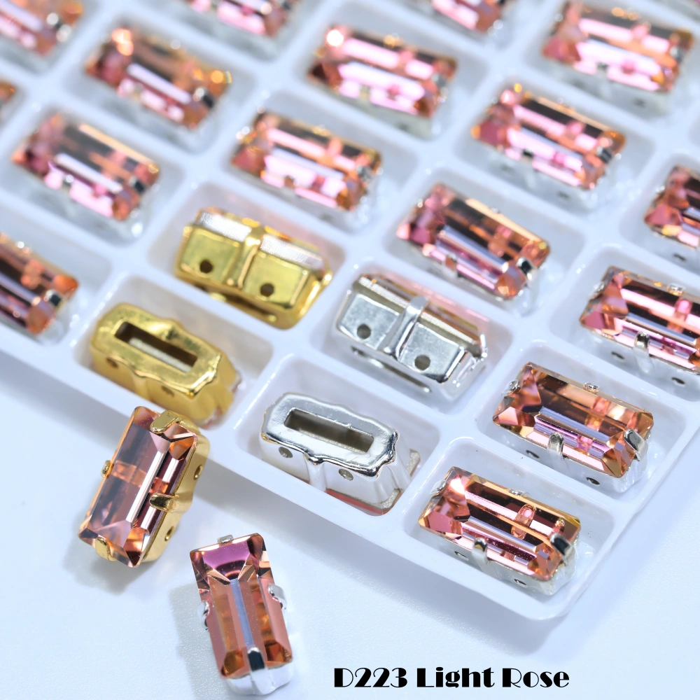 Top Quality Color Glass Crystal Baguette Rectangle Pointed Back Sew on Claw Rhinestones Shiny Fancy Loose Stones DIY Garment bag