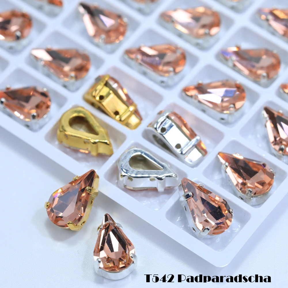 Top Grade Glass Thin Claw Rhinestones Pointed Back Sew on Crystals in Mixed Colors Garment Shoes Bags DIY Crafts Jewelry Wedding