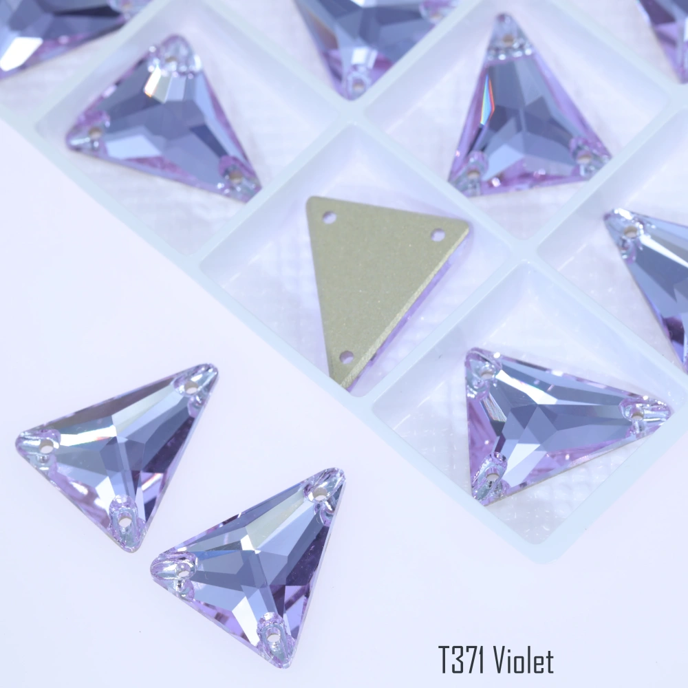 Sparkling Sewing Rhinestones Normal Color Slim Triangle Sew-on Stone 3271 Premium Grade Glass Crystal for DIY Crafts Bags Shoes