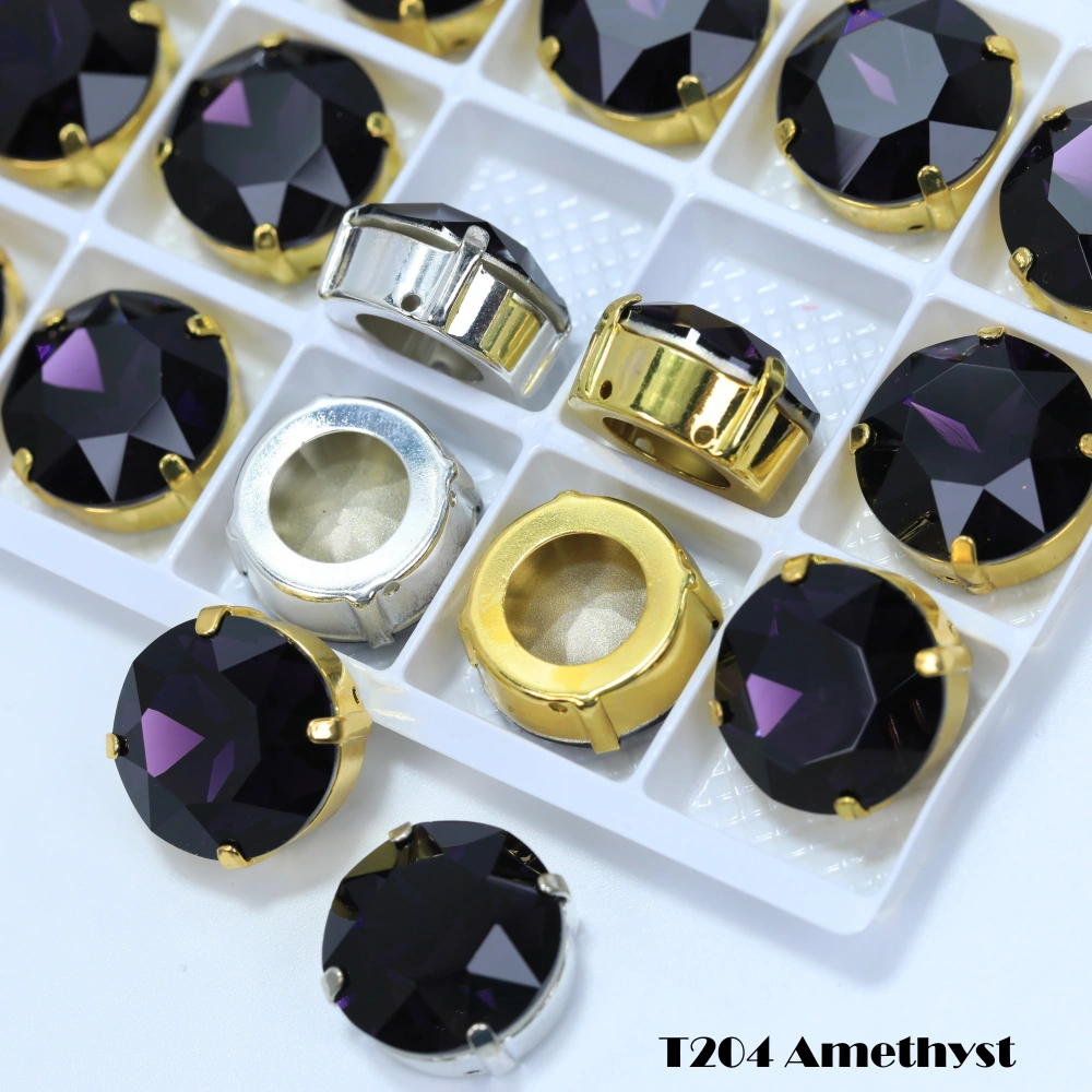 Size6-12 Top Quality DIY Crafts Sharp Bottom Fancy Gemstone Claw Drill Sew On Flatback Shiny Glass Crystal Rhinestones for Cloth
