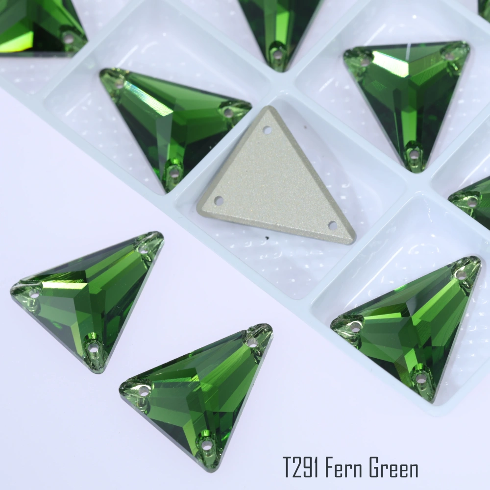 Sparkling Sewing Rhinestones Normal Color Slim Triangle Sew-on Stone 3271 Premium Grade Glass Crystal for DIY Crafts Bags Shoes