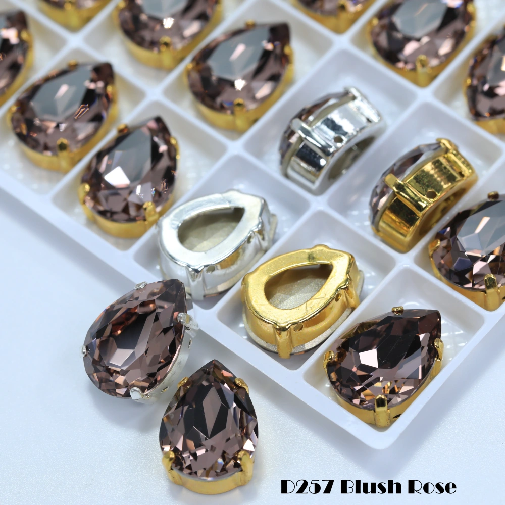 Top Grade Glass Crystal Chubby Teardrop Claw Rhinestones White Coated Colorful Shiny for Bags Shoes Apparel Phone Case DIY Nail