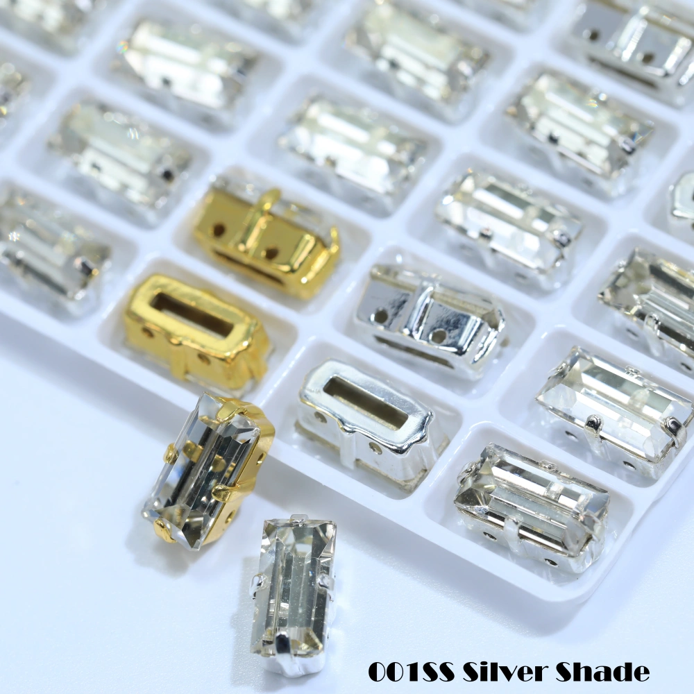 Top Quality White Plated Glass Crystal Baguette Rectangle Pointed Back Sewon law Rhinestones Shiny Fancy Loose Stones AB GL DIY