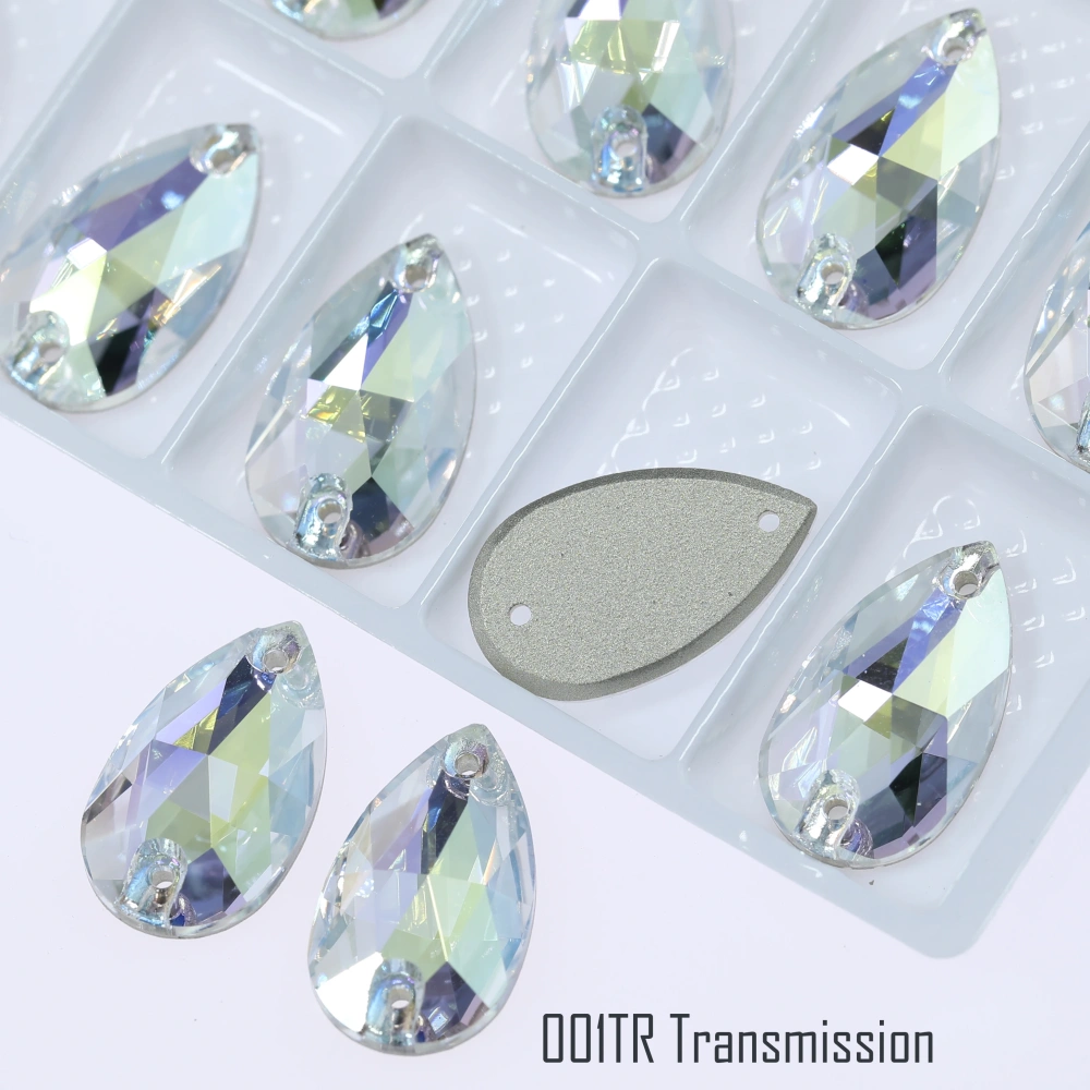 Top Quality Drop Sew On Rhinestone Glass Crystal AB Moonlight Sewing Stones For Garment Clothes Bags Flatback Sew on Rhinestones