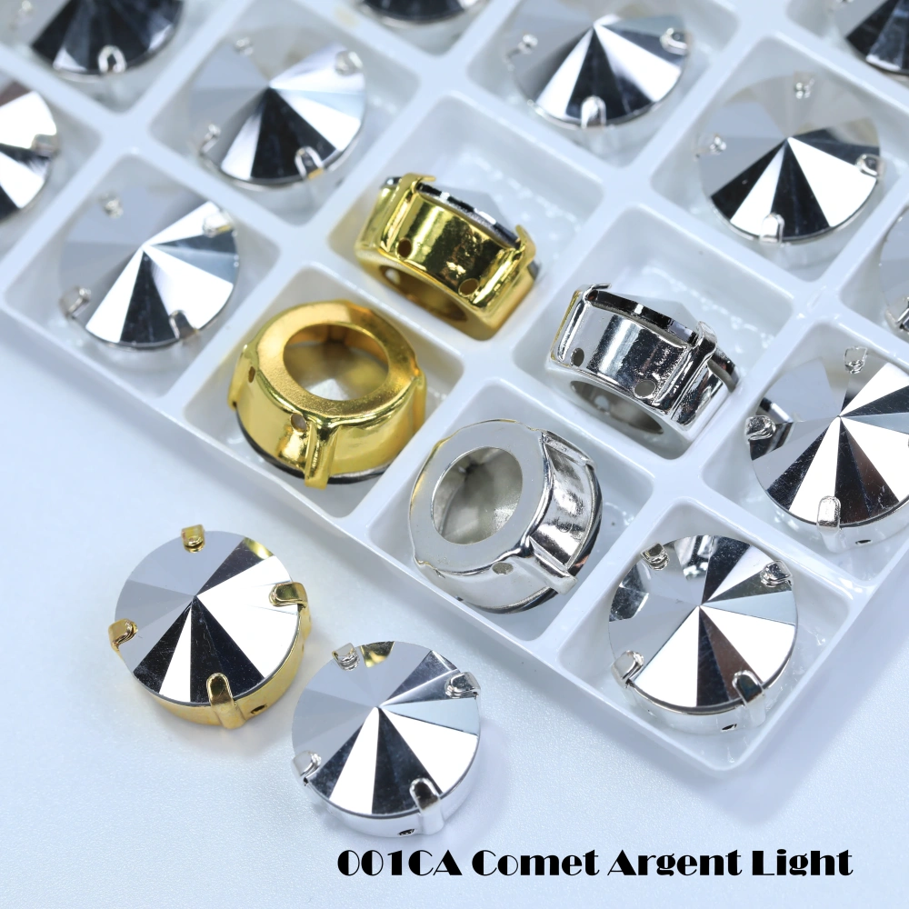 Satellite Shape Sew-on Rhinestones White Coated High Quality Glass Crystal DIY Phone Case Hair Bows Clothing Decoration Crafts