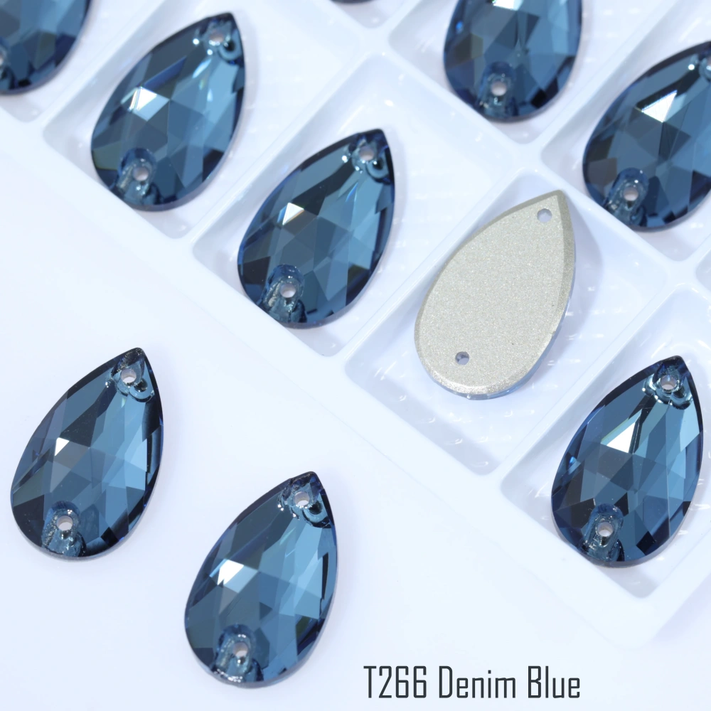 Drop Rhinestone Teardrop Sew On Rhinestone Flatback Crystal Glass Strass Sewing Stones For Clothes Decoration Top Quality Rose