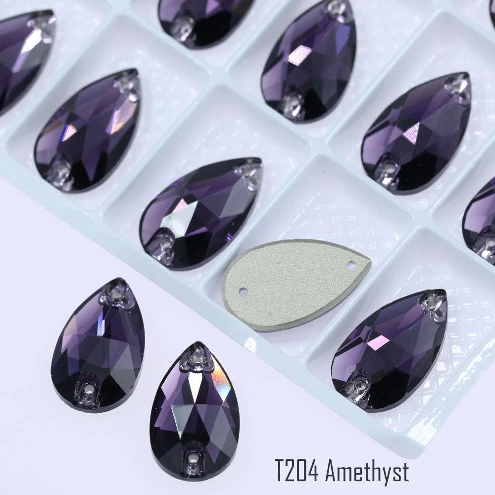 Drop Rhinestone Teardrop Sew On Rhinestone Flatback Crystal Glass Strass Sewing Stones For Clothes Decoration Top Quality Rose