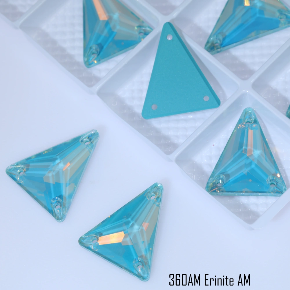 Slim Triangle Sew-on Stone Crystal Paint Effect AM EN Glass Sewing Rhinestone For Clothing Wedding Dress Sparkling Fancy Sewing