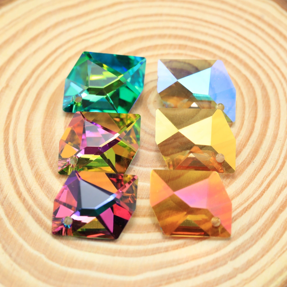 Bling 6680 Cosmic Pendant Crystal Charms Sparkling Single Hole Rhinestones for DIY Jewelry Making Necklace Earring Accessories