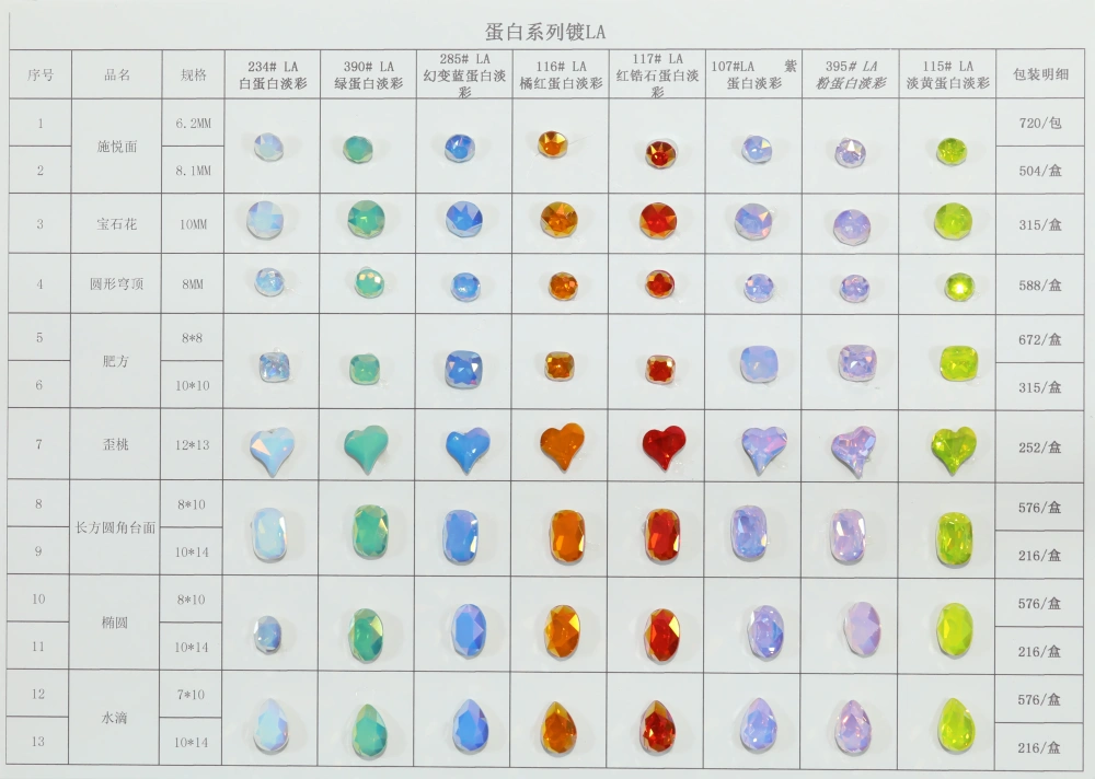 DIY Sew On Crystal Rhinestone Mocha Effect Series Color Chart Specification Card Handmade Jewelry Garment Accessory Tool
