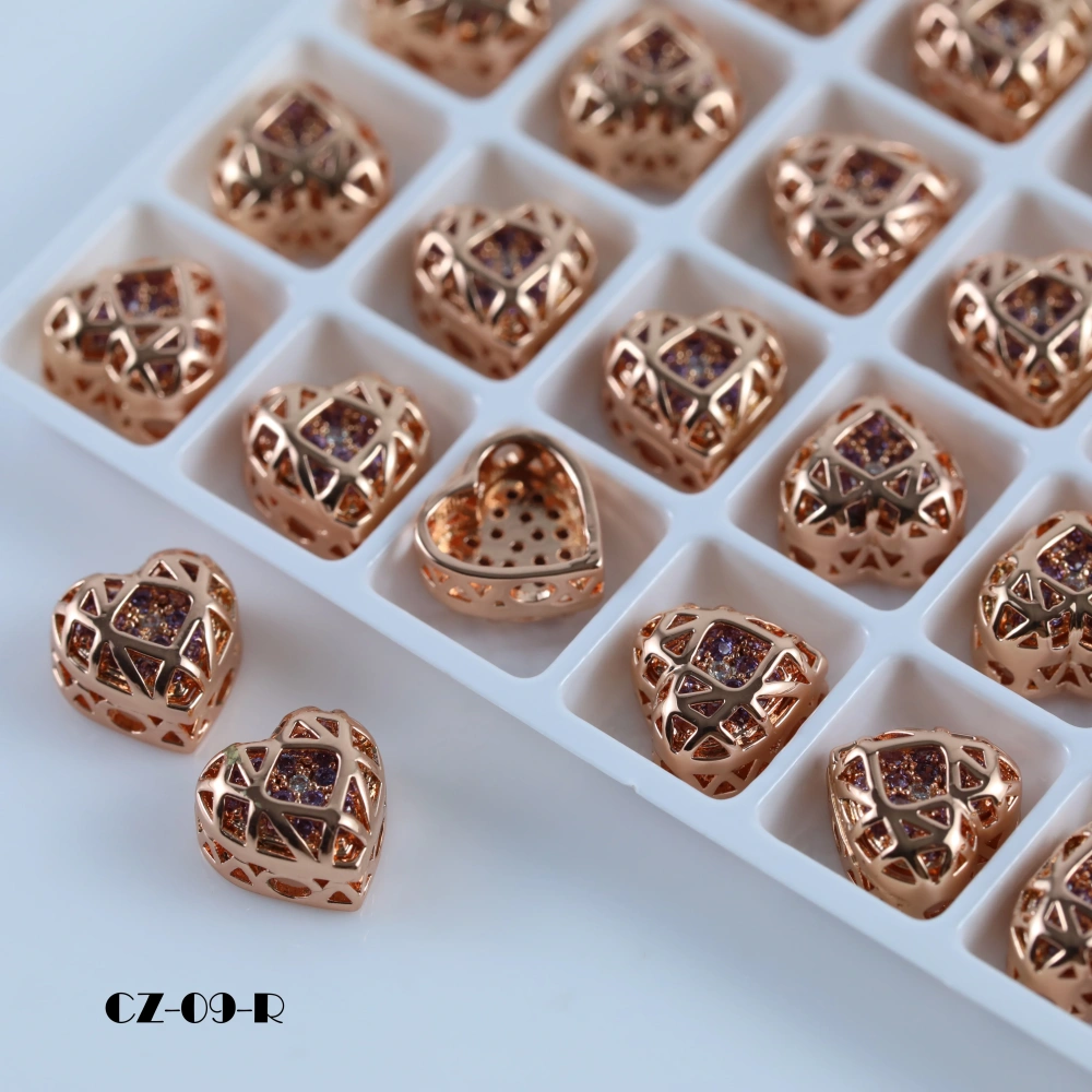 Heart Shaped Claw Rhinestones Drill Brilliant Crystal Cube Series DIY Ornament Accessories  Bags Shoes Wedding Dress Decoration
