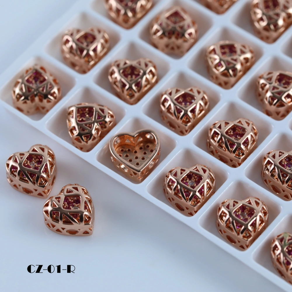 Heart Shaped Claw Rhinestones Drill Brilliant Crystal Cube Series DIY Ornament Accessories  Bags Shoes Wedding Dress Decoration