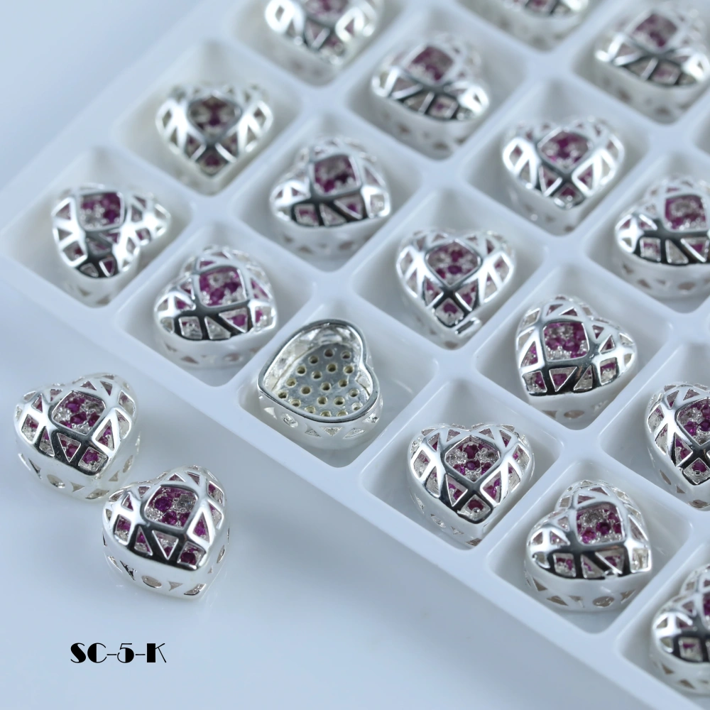 Heart Shaped Claw Rhinestones Drill Brilliant Crystal Cube Series DIY Ornament Accessories  Bags Shoes Wedding Dress Decoration