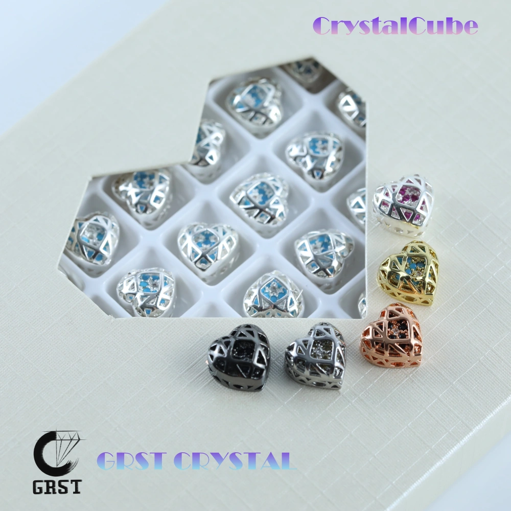 Heart Shaped Claw Rhinestones Drill Brilliant Crystal Cube Series DIY Ornament Accessories  Bags Shoes Wedding Dress Decoration