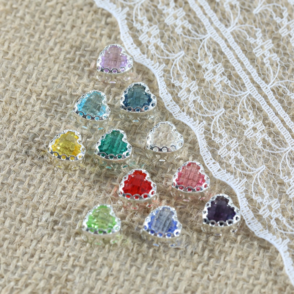 Sparkling Bird Nest Claw Rhinestones Maxi Heart Clear Double Mesh Prong Crystal Bags Shoes Wedding Dress Handmade Craft Supplies
