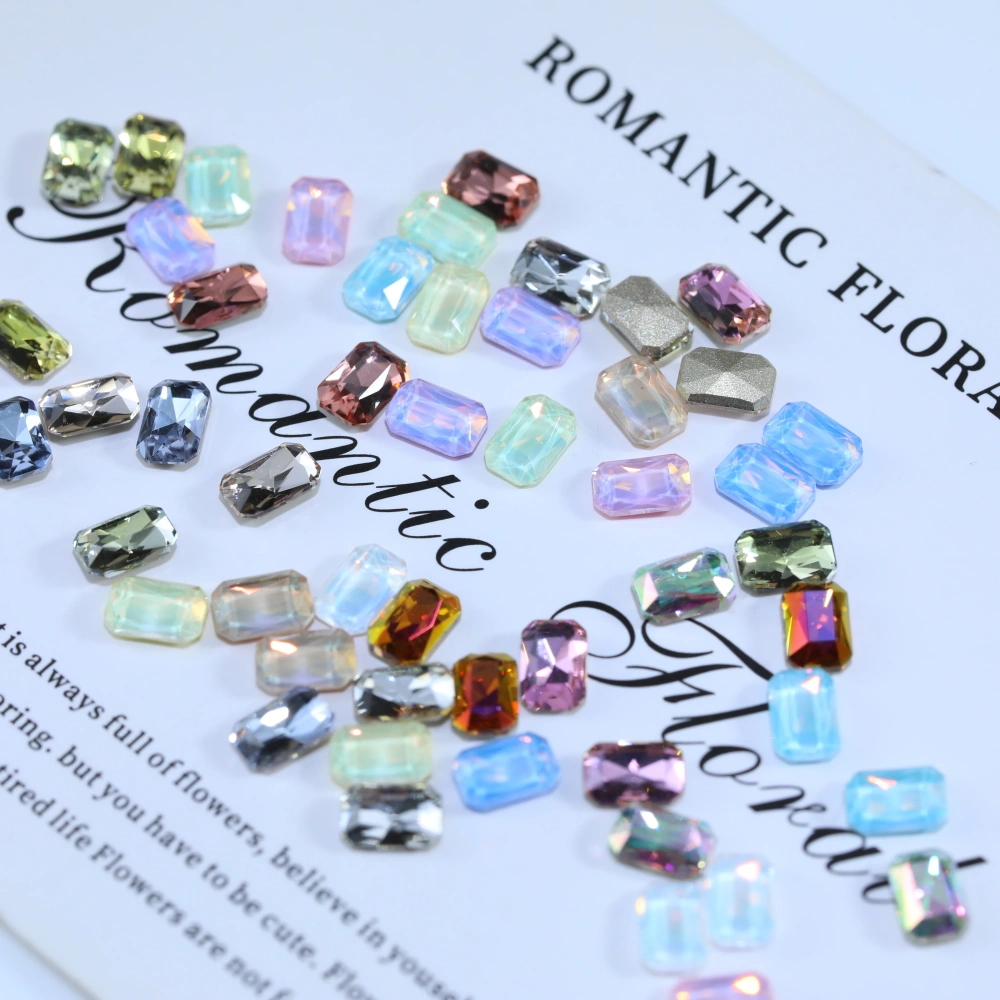 Shiny Crystal Fancy Stones Cushion Octagon Flat Back Bevel Edge Plus Rhinestones For Nail Art Bags Wedding Dress DIY Handcraft