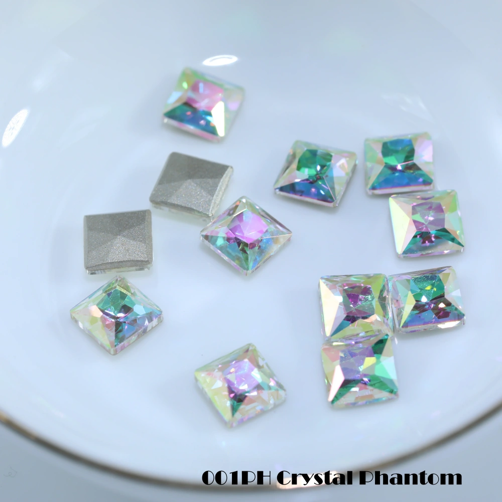 Princes Square Flat Back Bevel Edge Plus Rhinestones Sparkling Crystal Fancy Stones For Nail Art Bags Wedding Dress DIY Supplies