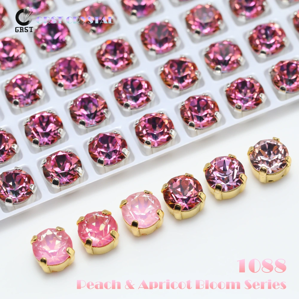 Shiny Crystal Peach Apricot Bloom Series Xirius Chaton Pointed Back Claw Rhinestones For DIY Bags Shoes Wedding Dress  Supplies