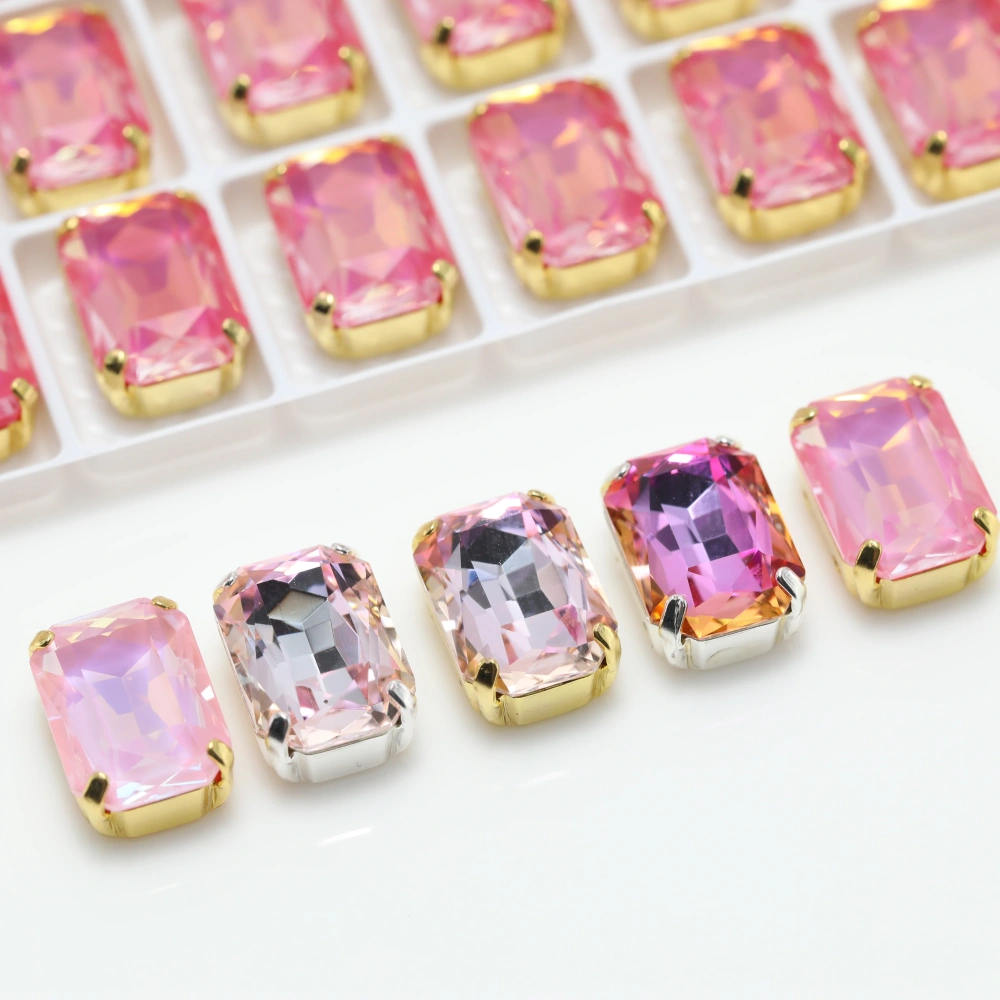 4627 Cushion Octagon Fancy Stone Claw Rhinestones Shiny Crystal Stone Peach Apricot Bloom Series DIY for Bag Shoes Wedding Dress