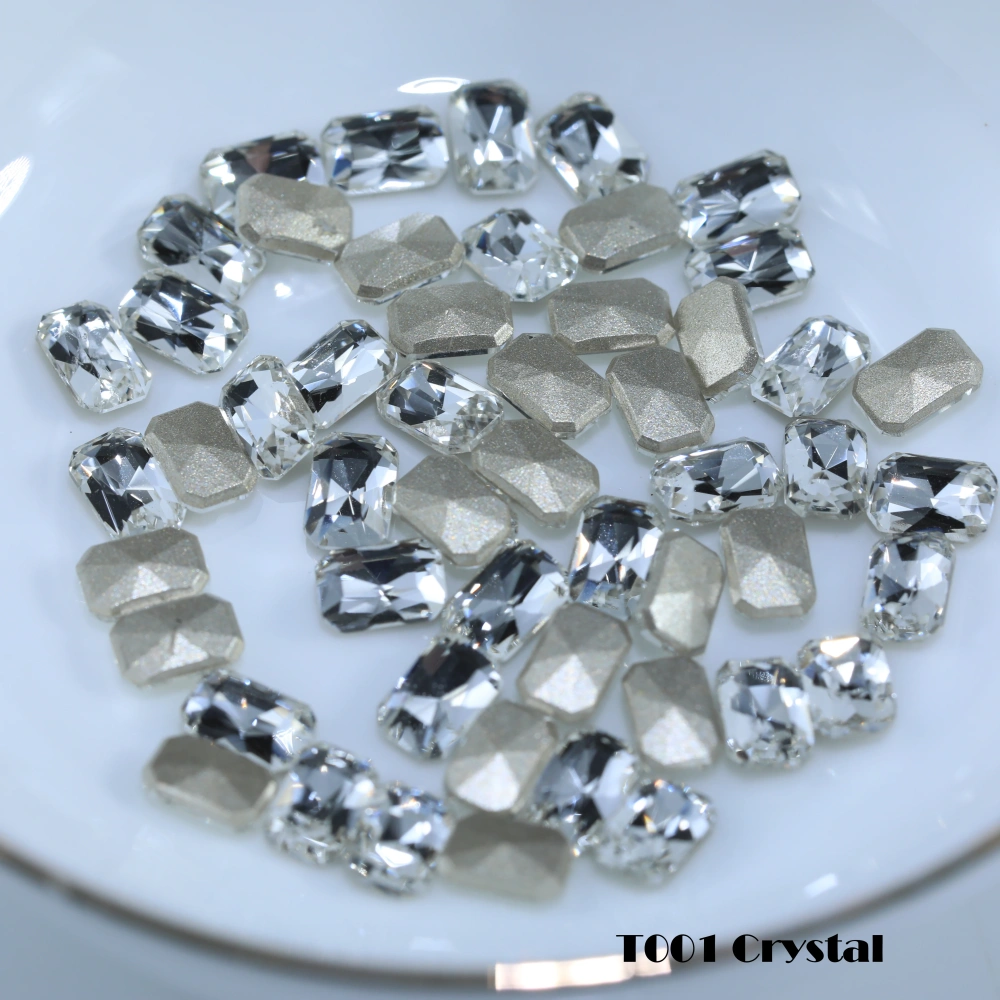 Shiny Crystal Fancy Stones Cushion Octagon Flat Back Bevel Edge Plus Rhinestones For Nail Art Bags Wedding Dress DIY Handcraft