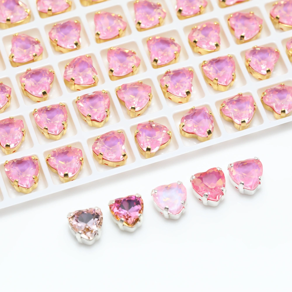 Brilliant Crystal 4827 Maxi Heart Pointed Back Claw Rhinestones Peach Apricot Bloom Series DIY Bags Shoes Wedding Dress Supplies
