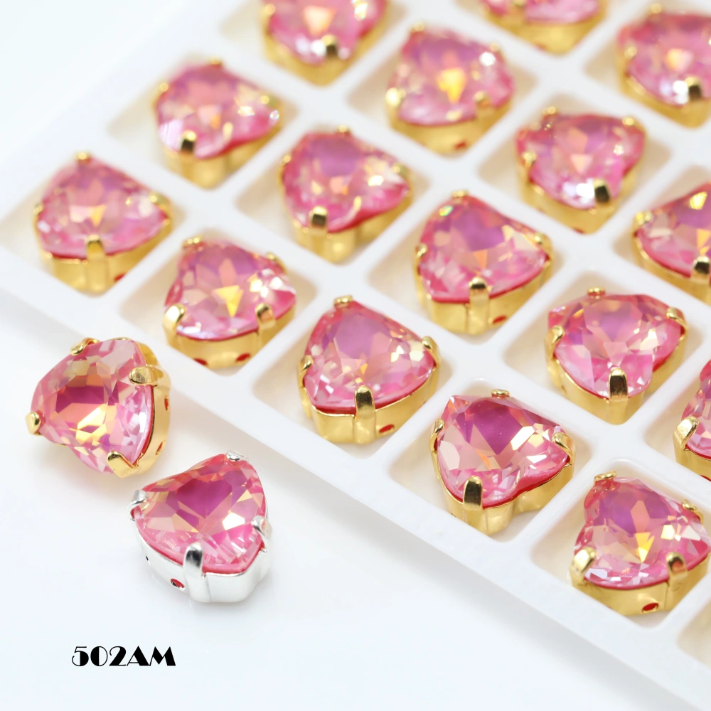 Brilliant Crystal 4827 Maxi Heart Pointed Back Claw Rhinestones Peach Apricot Bloom Series DIY Bags Shoes Wedding Dress Supplies