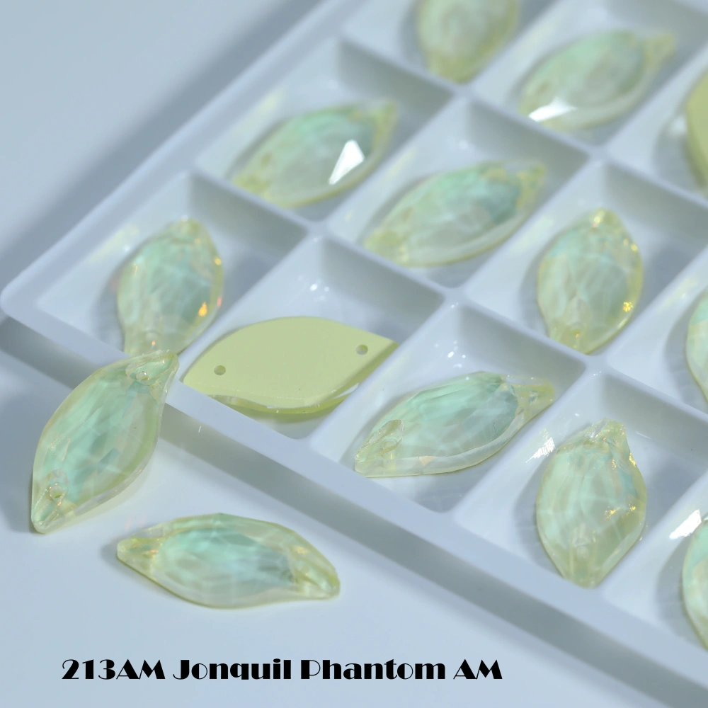 Diamond Leaf  Sew-on Stone AM EN Series Luminous Crystal Rhinestones DIY Craft Accessories For Shoes Bags Wedding Dress Clothing