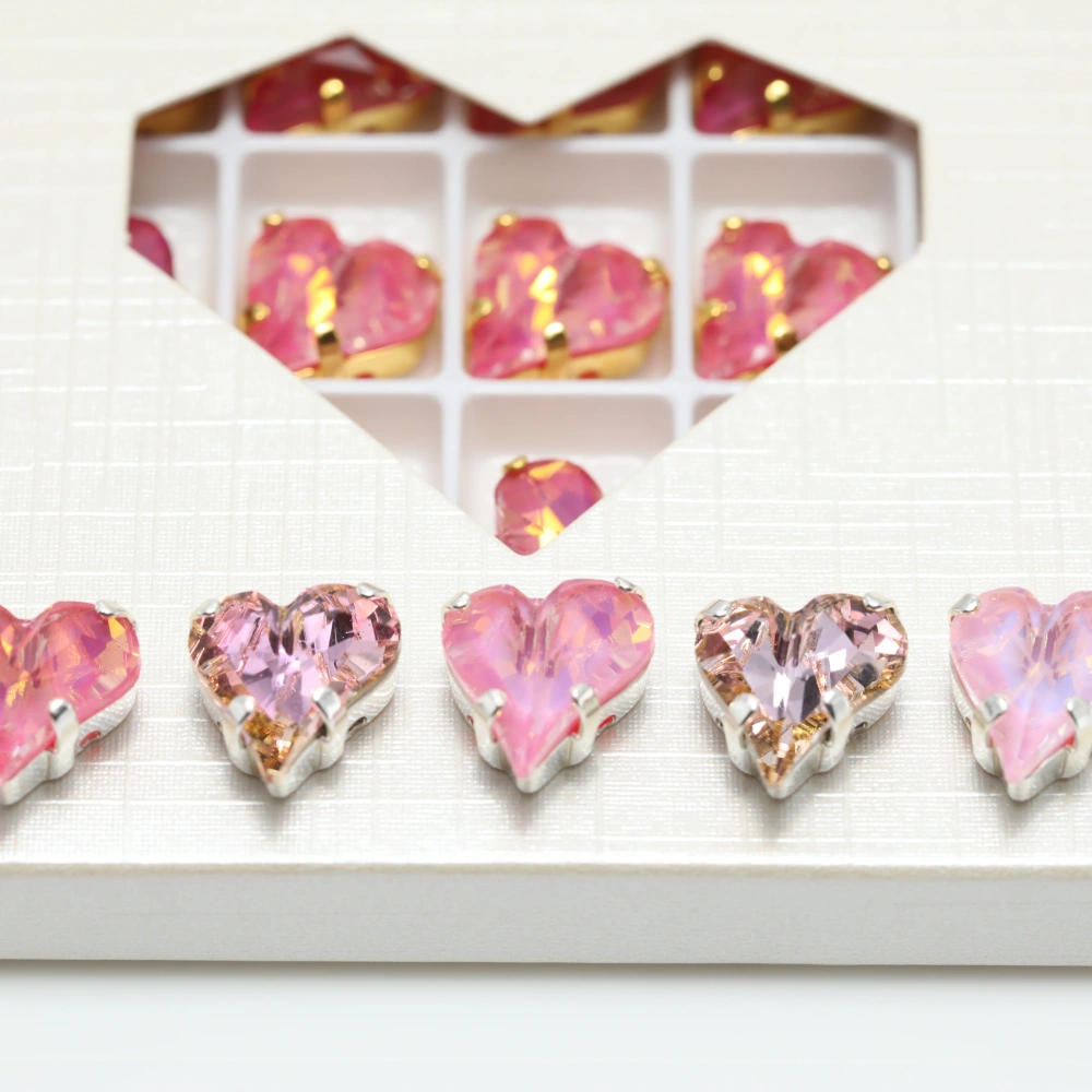4809 Sweet Heart Pointed Back Claw Rhinestones Shiny Crystal Stone Peach Apricot Bloom Series DIY Supplies Bags Shoes Wedding