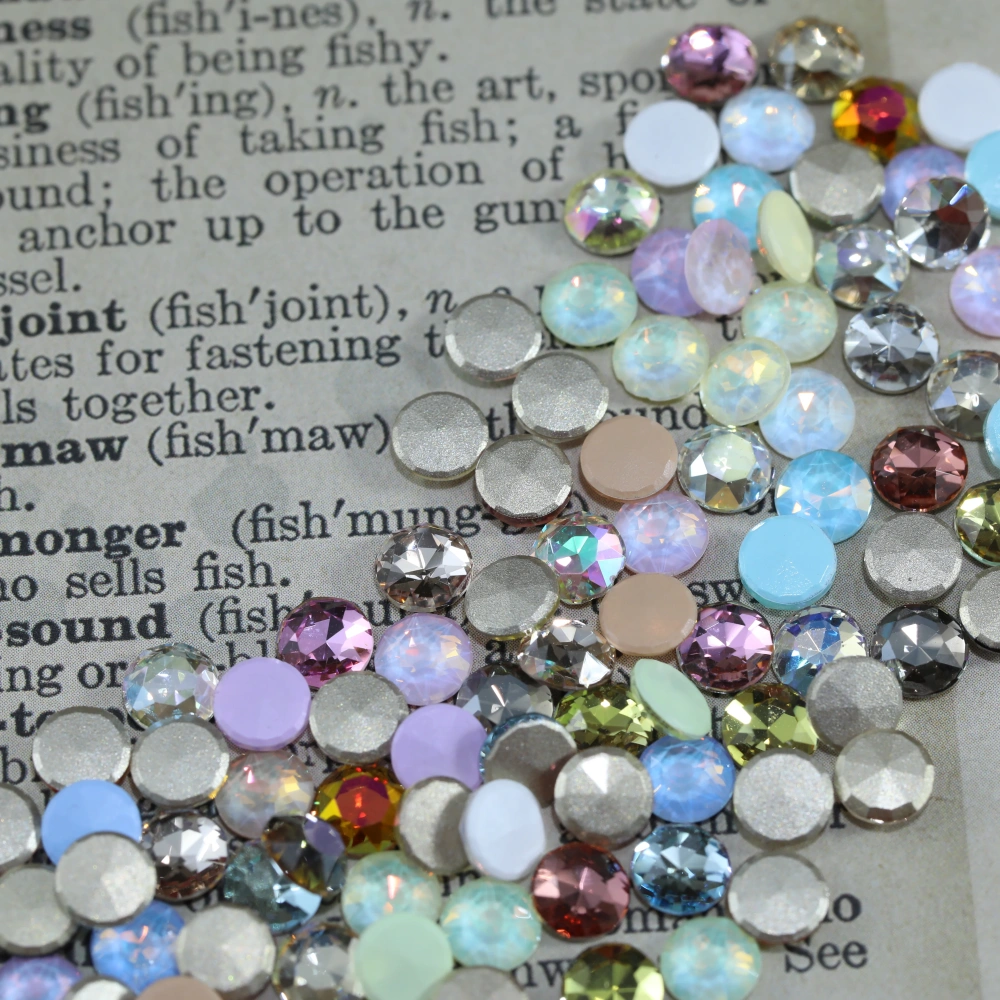 Round Flat Back Bevel Edge Plus Rhinestone Sparkling Crystal DIY Accessories Handcraft Supplies For Nail Art Bags Wedding Dress
