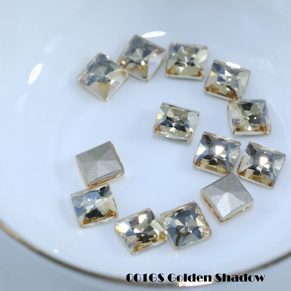 Princes Square Flat Back Bevel Edge Plus Rhinestones Sparkling Crystal Fancy Stones For Nail Art Bags Wedding Dress DIY Supplies
