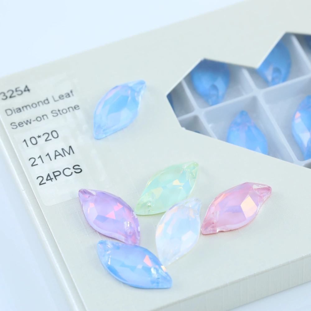 Diamond Leaf  Sew-on Stone AM EN Series Luminous Crystal Rhinestones DIY Craft Accessories For Shoes Bags Wedding Dress Clothing