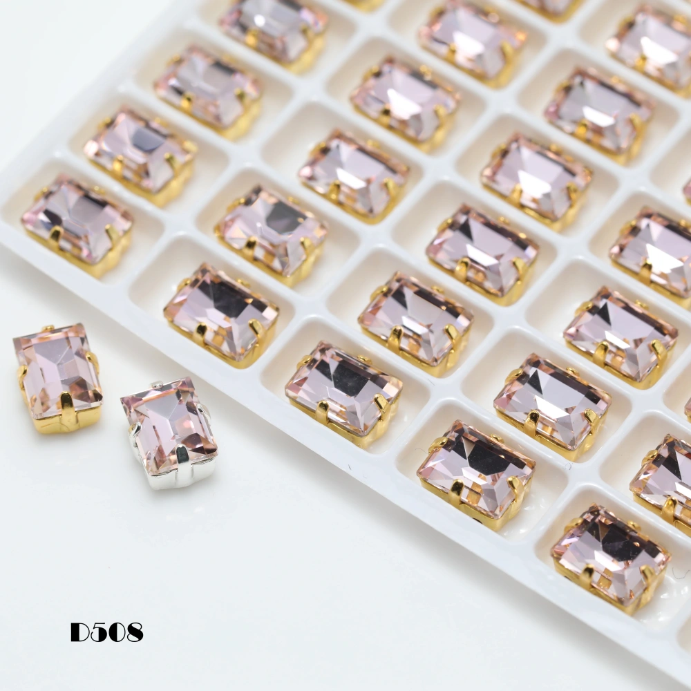 Sparkling Crystal 4527 Step Cut Fancy Stone Claw Rhinestones Peach Apricot Bloom Series Bags Shoes Wedding Dress DIY Supplies