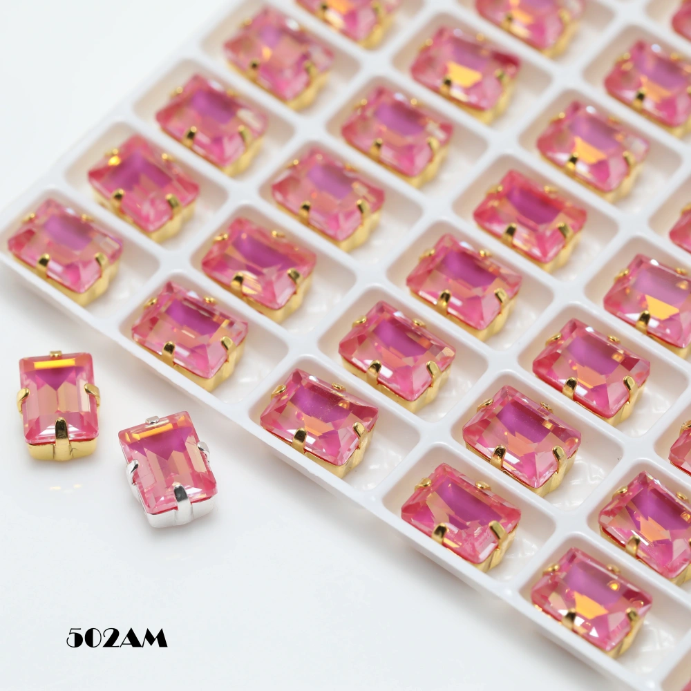 Sparkling Crystal 4527 Step Cut Fancy Stone Claw Rhinestones Peach Apricot Bloom Series Bags Shoes Wedding Dress DIY Supplies