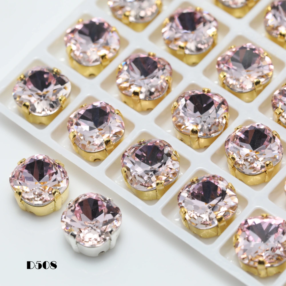 Cushion Pointed Back Claw Rhinestones Shiny Crystal Peach Apricot Bloom Series For DIY Bags Shoes Wedding Dress Craft Supplies