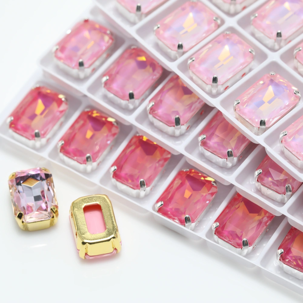 4627 Cushion Octagon Fancy Stone Claw Rhinestones Shiny Crystal Stone Peach Apricot Bloom Series DIY for Bag Shoes Wedding Dress
