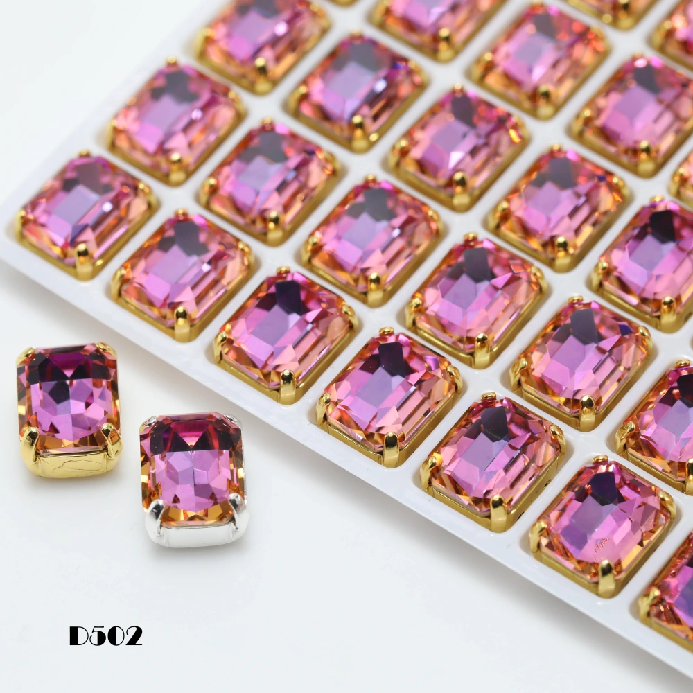 Shiny Crystal 4610 Cushion Octagon Pointed Back Stone Claw Rhinestones Stone Peach Apricot Bloom Series Bags Shoes Wedding Dress